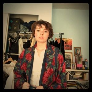 Lavon Petites Vintage Silk/Nylon Jacket